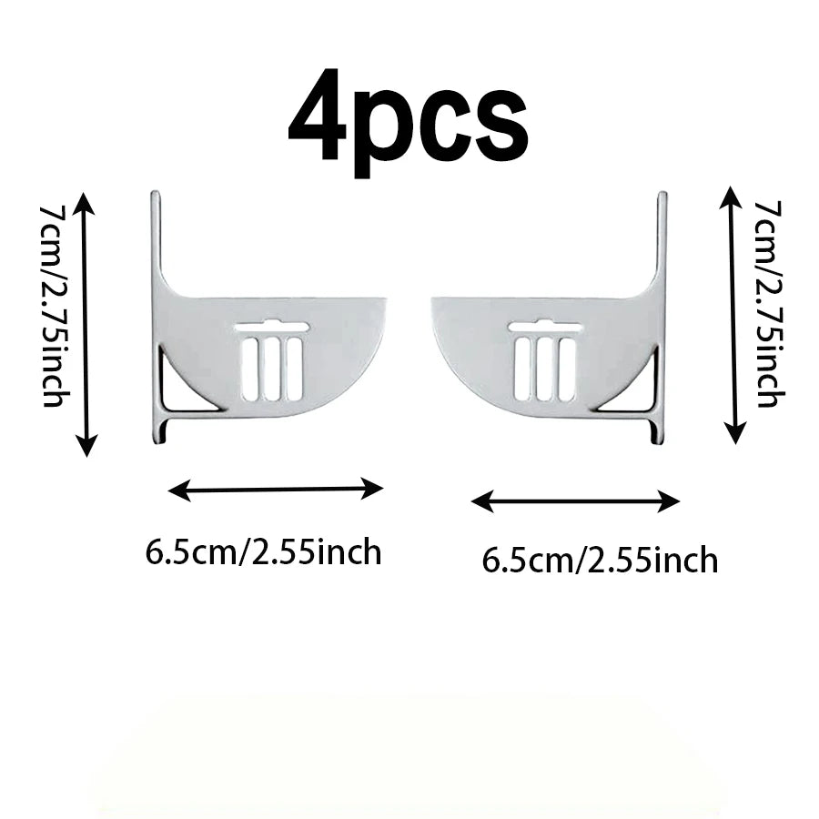 Pack of 4 No-Punch Storage Trays Cling Film Trash Bag Cabinet Storage Shelf Fridge Side Organiser Grey