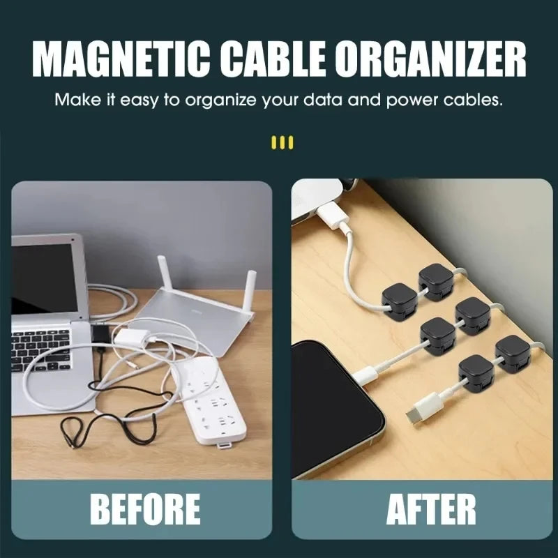 Adhesive Magnetic Plastic Cable Clips for Desk Storage