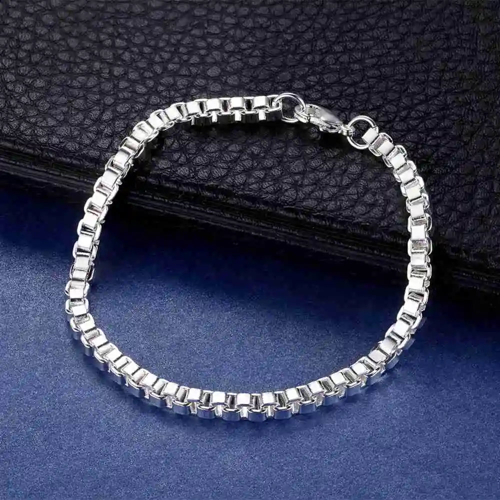925 Sterling Silver Bracelet Heart High Quality Romance Chain For Woman Men Fashion Engagement Party Wedding Jewelry Gift DY AB093