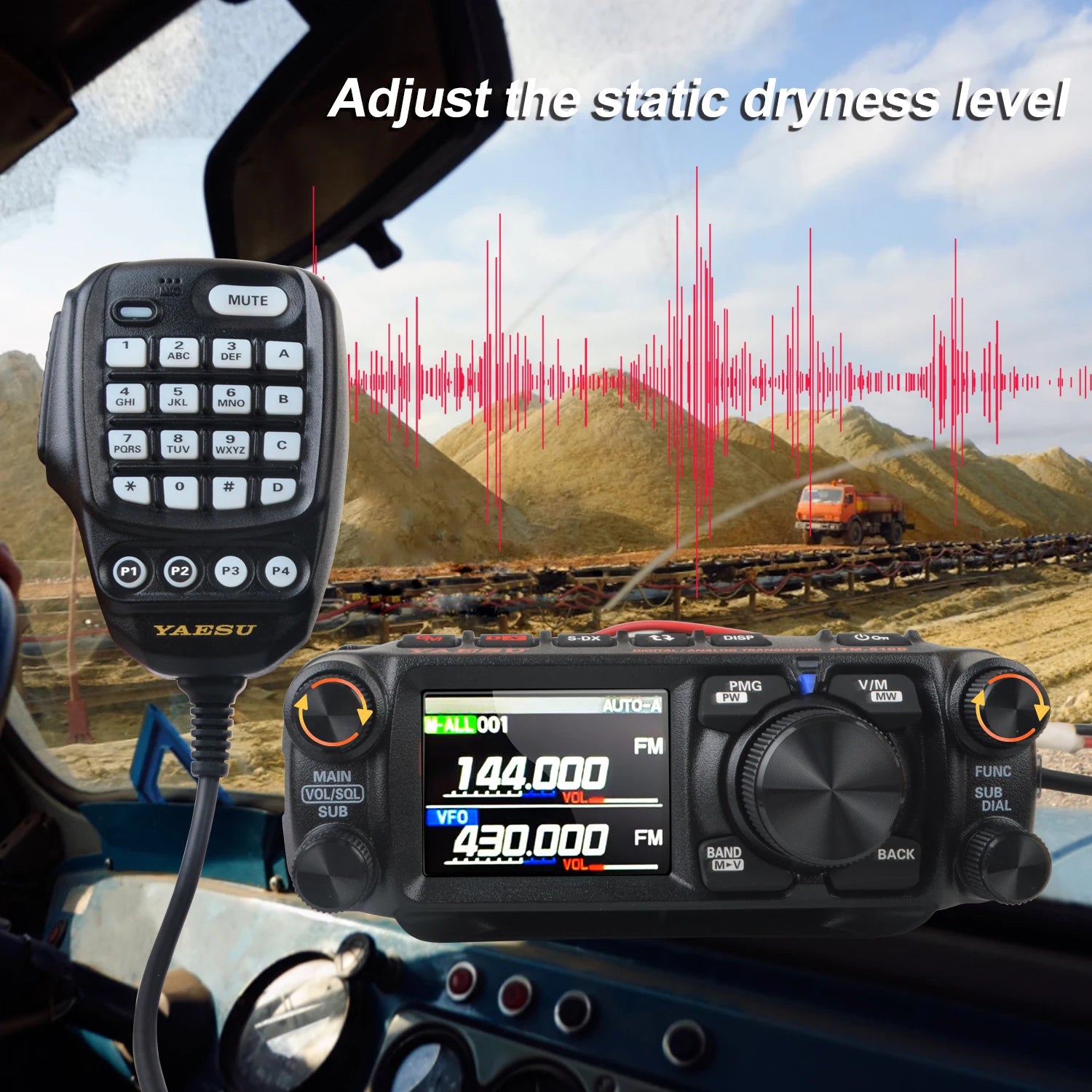 Walkie Talkie Yaesu FTM-510D ASP C4FM/FM 55/50W 144/430mhZ Dual Band Mobile Transxciver with Super-DX and ASP
