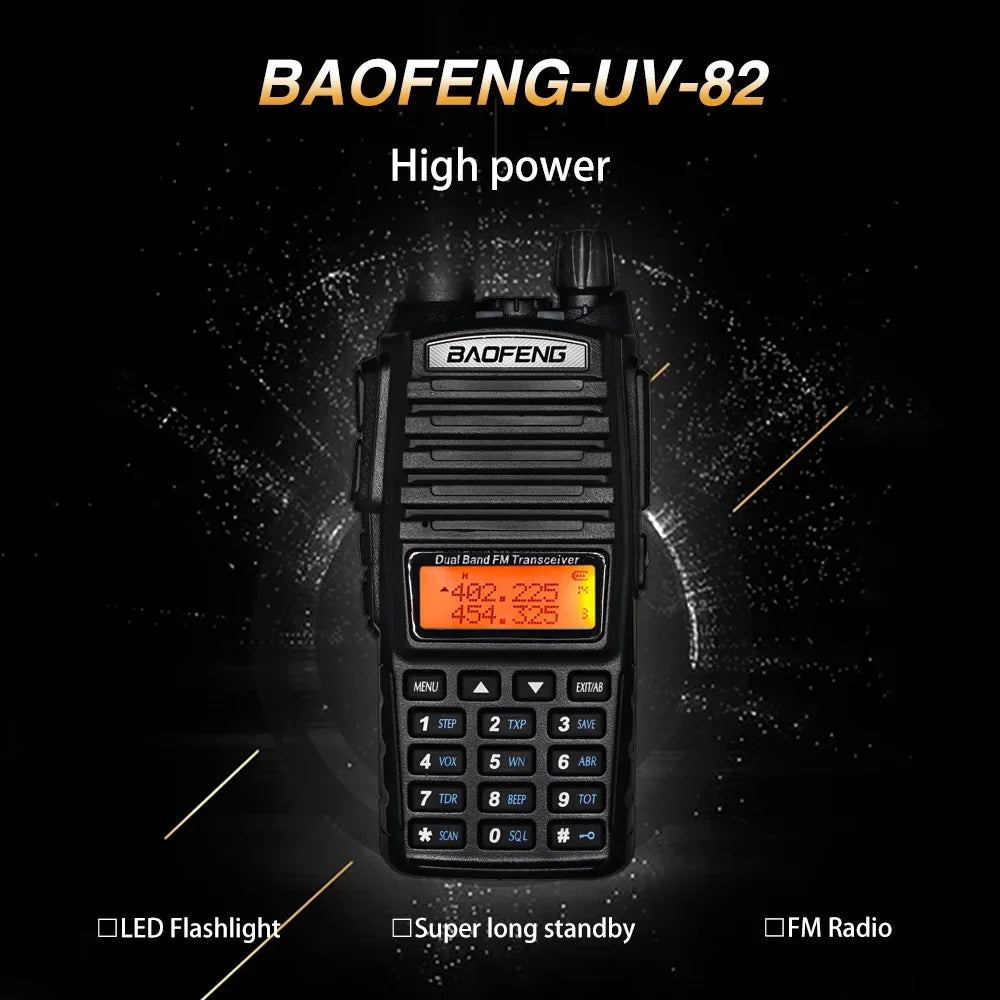 Baofeng UV-82 Walkie Talkie Dual Band 5W/8W FM Radio 10km Range, Outdoor Use - Dicrodelights