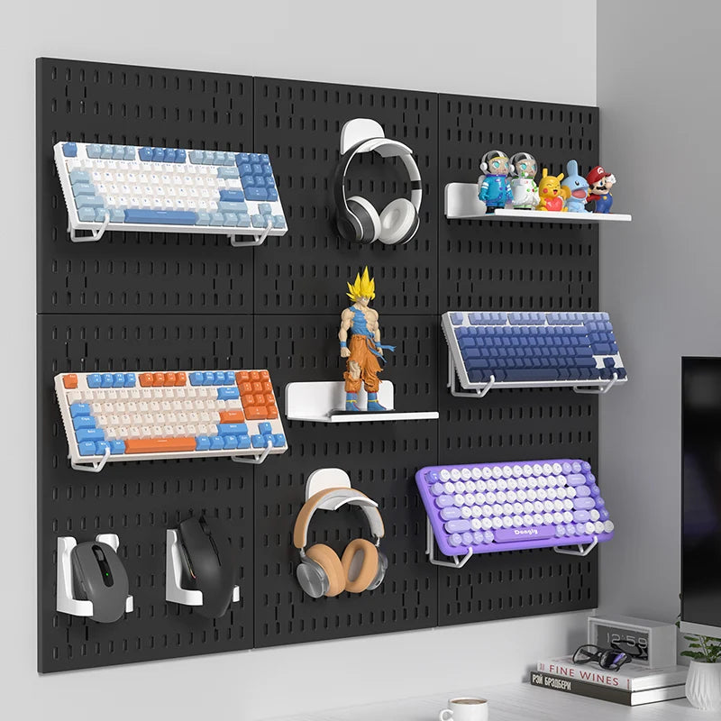 Wall Mounted Desk Pegboard Storage for Gaming Accessories