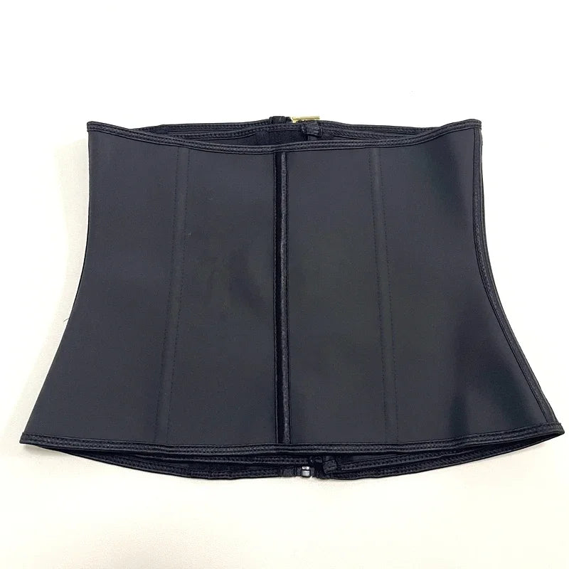 Women Latex Waist Trainer Shapewear 13 Bones Corset with Zipper and 3-Row Hook Tummy Control Body Shaper Slimming Cincher Belt