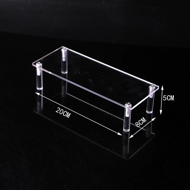 Display Riser Stand for Figures in Clear, Black or Wood Effect 1Layer 20x8cm