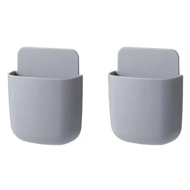 Wall Mounted Remote Control Holder Pair for Bedside Storage 2PCS gray