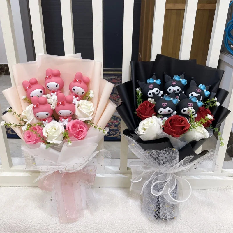 Hello Kitty Vinyl Doll Flower Bouquet Gift – Buy Cute Sanrio Figurine for Girls | Birthday, Valentine & Christmas Present