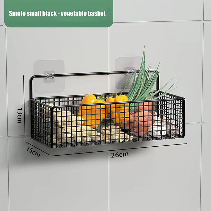 New Multifunctional Bathroom Organiser Toiletries Organiser No-Punch Bathroom Shelf Bathroom Kitchen Wall Mount Storage Rack M Black