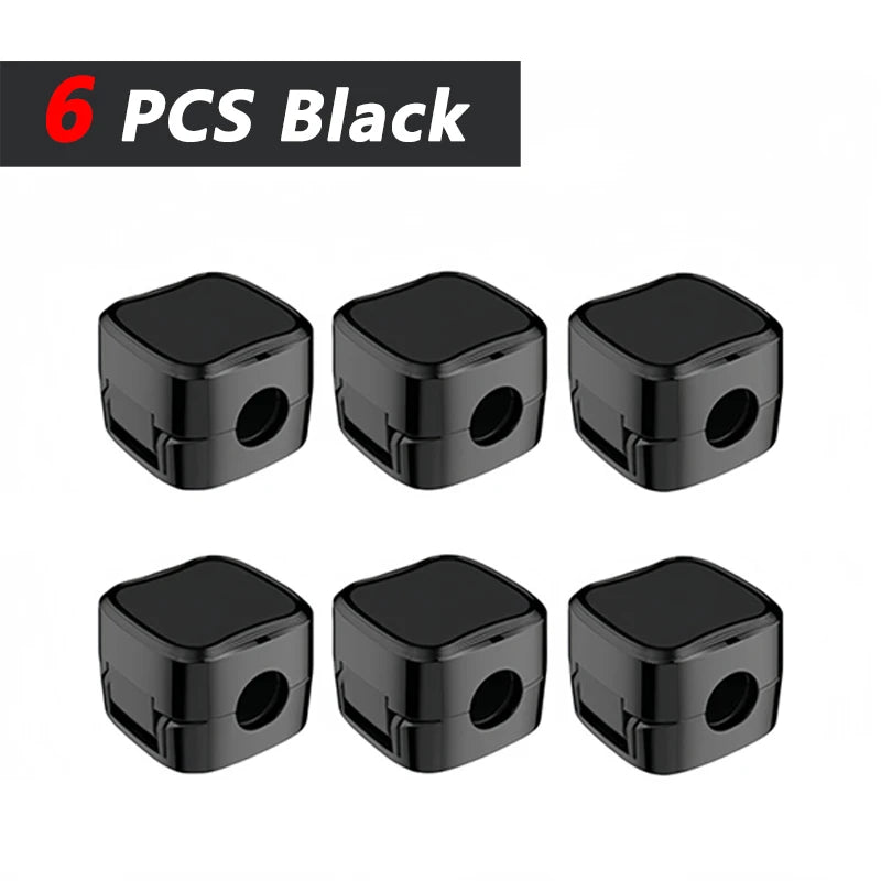 Adhesive ABS Desk Cable Clips for Charging Lead Storage 6 Black