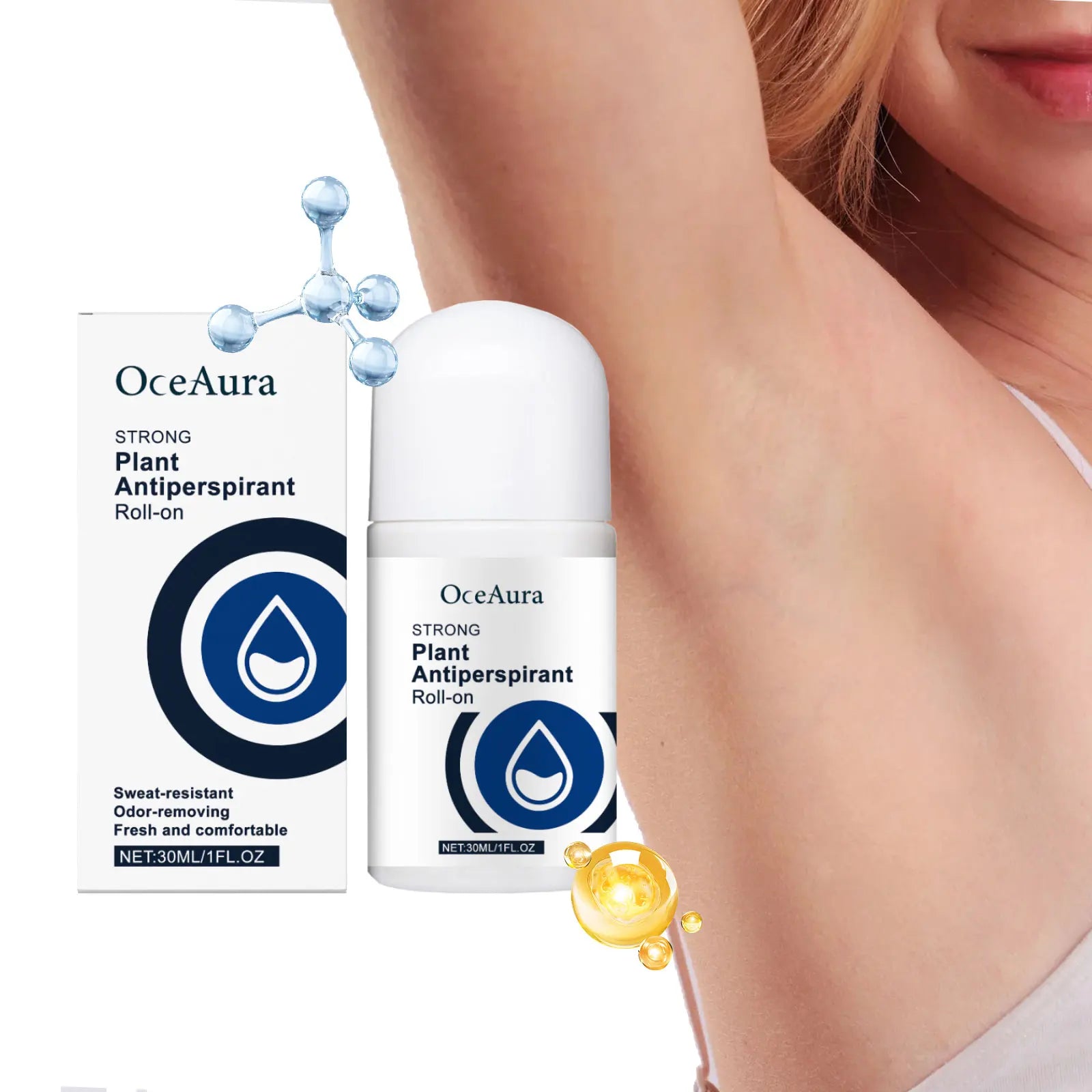 Antiperspirant Deodorant Roll-On for Men & Women – Fast-Dry Sweat & Odor Control, Long-Lasting Underarm Body Deodorant