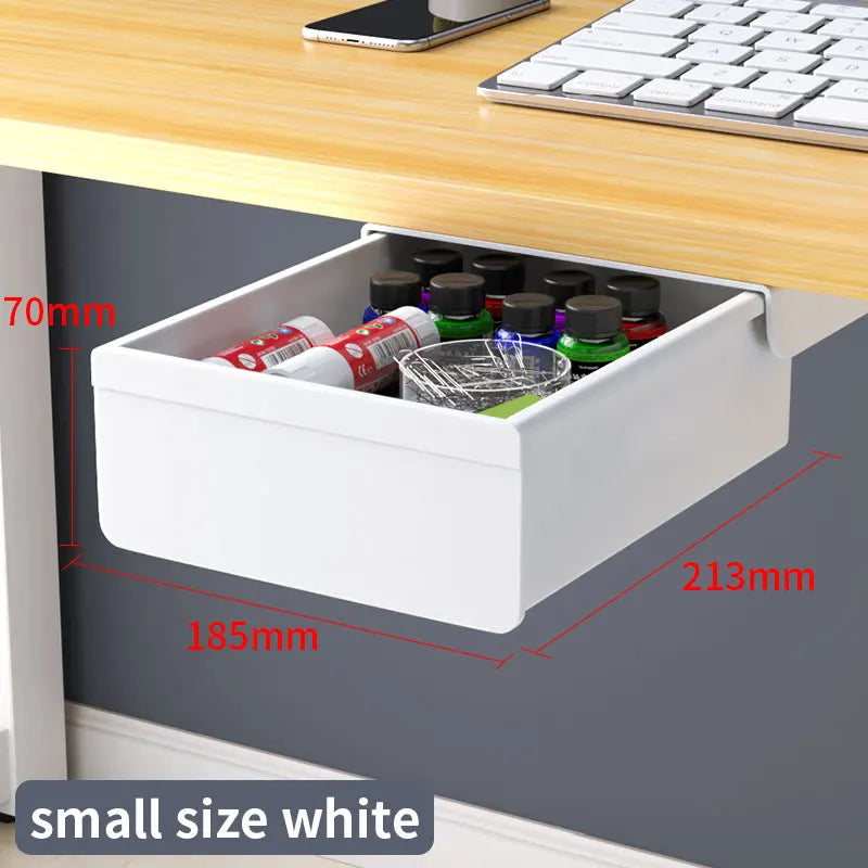Self Adhesive Plastic Under Desk Drawer for Stationery Storage