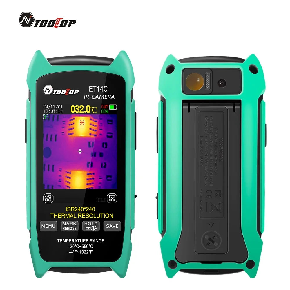 TOOLTOP ET14C 2.8inch Thermal Imager 25Hz Home Thermal imaging Camera ISR240x240 Thermography with Stand Electrical Fault Detect