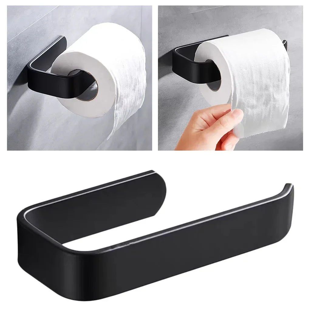 Acrylic Wall Mounted Toilet Roll Holder in Black or White