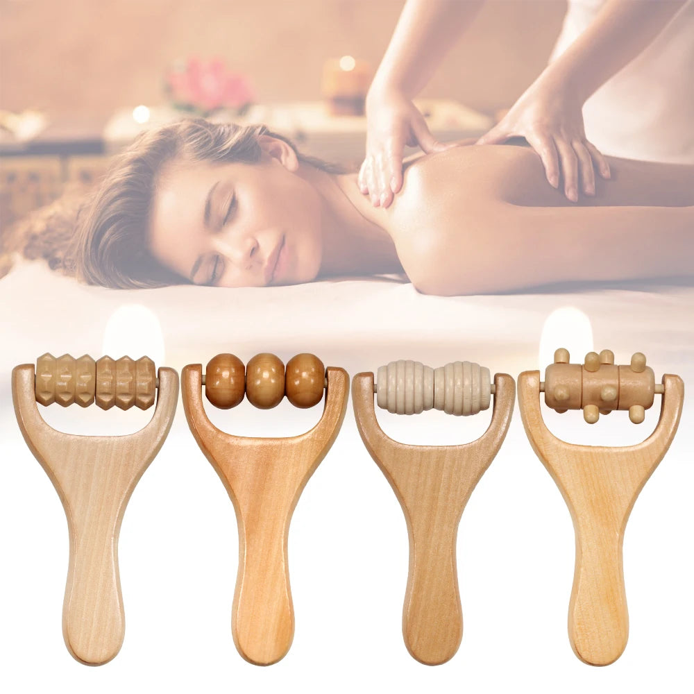 1 PCS Wooden Massage Roller, Instantly Self Massage Waist, Thigh, Legs, Hands, Full Body Roller Tool Massager DIY Maderotherapy