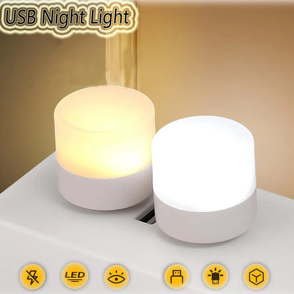 Mini USB LED Night Light for Desk and Bedside Ambient Lighting