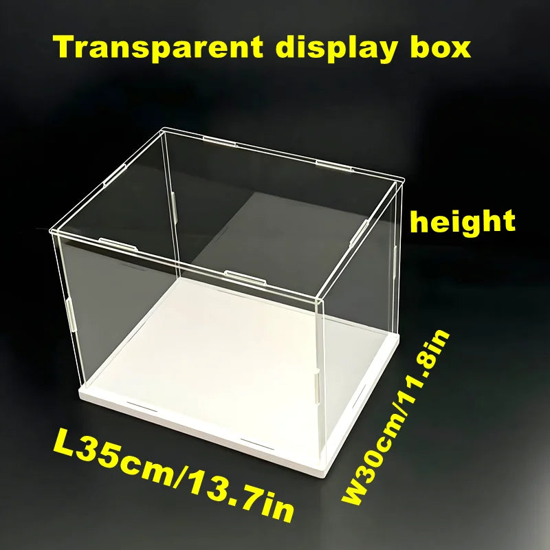 Acrylic Display Box with White Base for Models and Figures L W 35x30cm