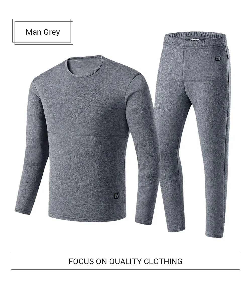 Buy USB Electric Heated Jacket Thermal Underwear Set for Men & Women