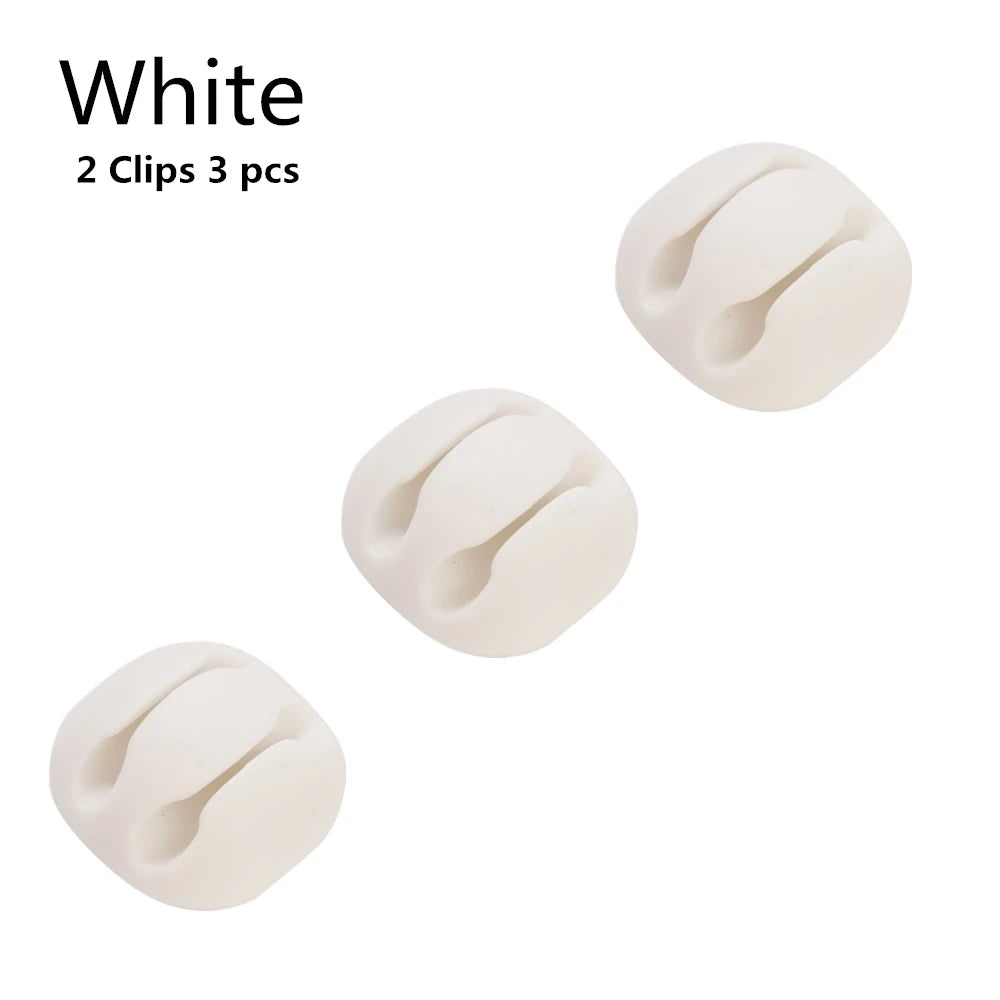 Adhesive Silicone Desk Cable Clips for Charging Leads 2 clips - 3pcs