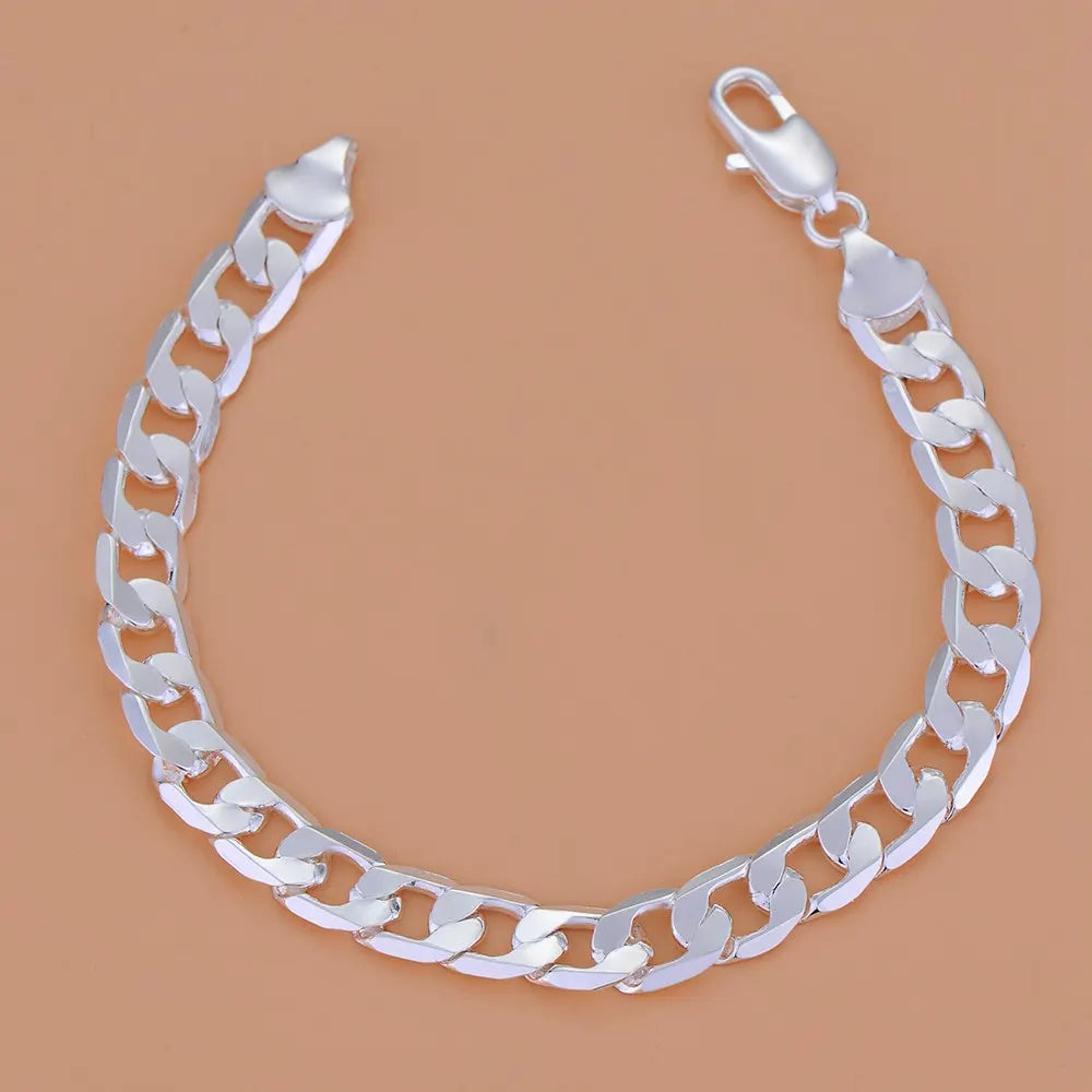 925 Sterling Silver Bracelet Heart High Quality Romance Chain For Woman Men Fashion Engagement Party Wedding Jewelry Gift DY AB162