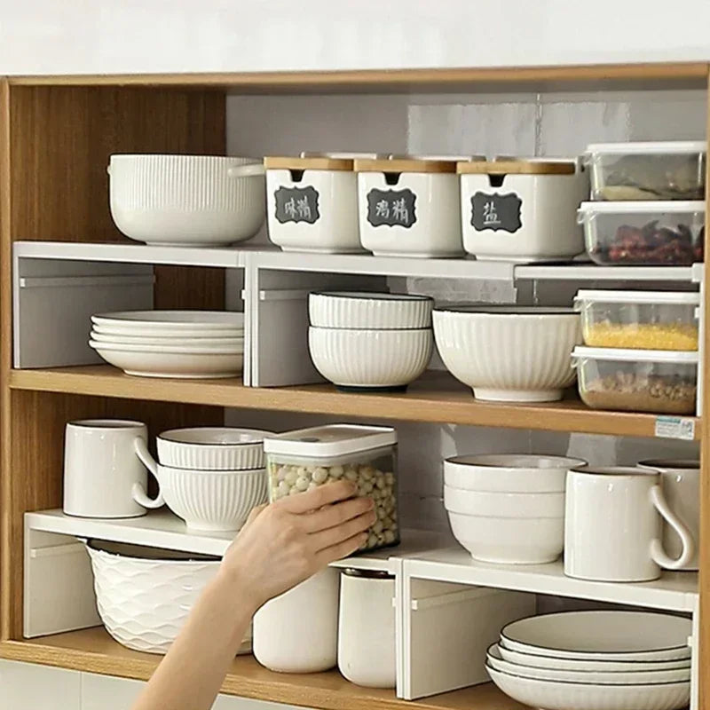 Kitchen Cupboard Shelf for Tidy Dish and Spice Storage