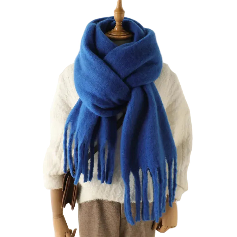 Women Winter Cashmere Scarf Thick Warm Pashmina Shawl Wrap Royal Blue