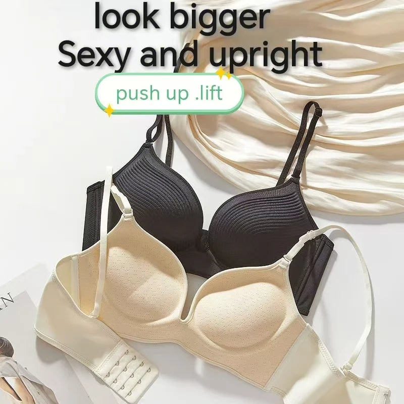 (Bras For Small Breast And Flat Chests)Women‘s Ultra-Thick 10cm Lingerie Seamless Push Up Small Breast Lift Adjustable Bra