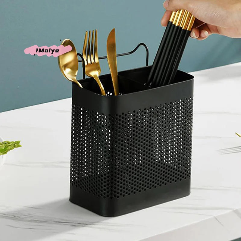 Stainless Steel Cutlery Drainer with Hanging Hooks for Kitchens