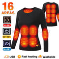 Winter USB Electric Heating Jacket Heated Thermal Underwear Men Women Sports Thermal Heated Underwear Electric Heated Equipmen 16-BK-Women-Jacket