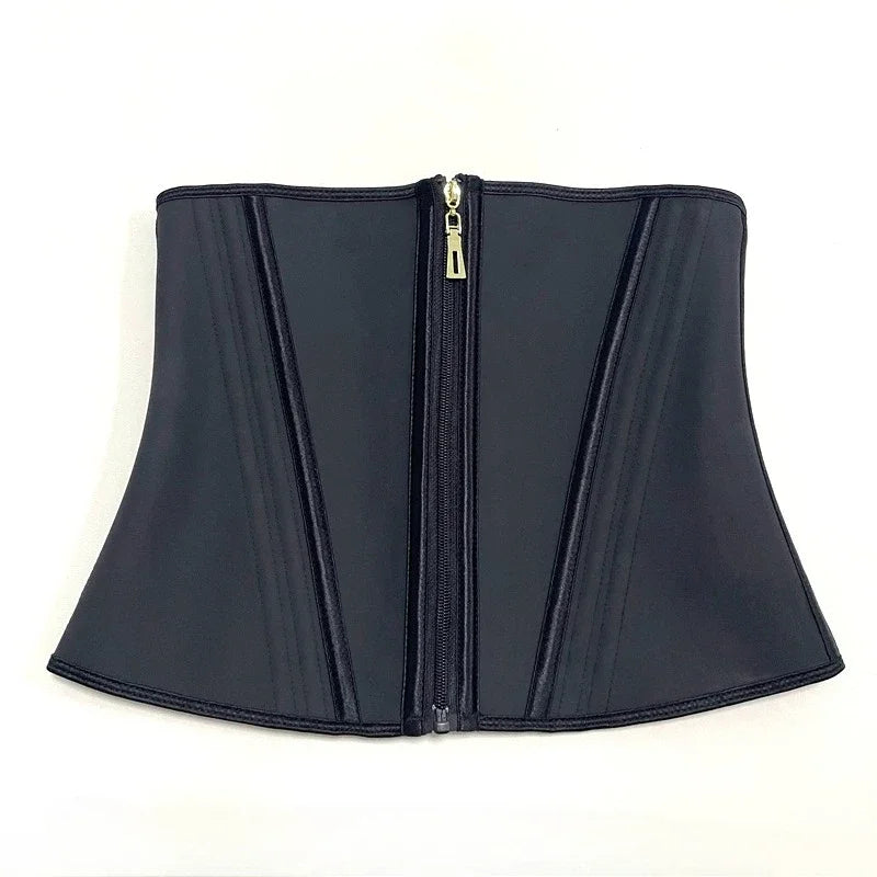 Women Latex Waist Trainer Shapewear 13 Bones Corset with Zipper and 3-Row Hook Tummy Control Body Shaper Slimming Cincher Belt