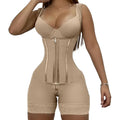 Body Shaper Women Colombian Fajas Shapewear Bodysuit 9-bone High Compression Girdles Double Tummy Control Full Body Open Crotch Beige