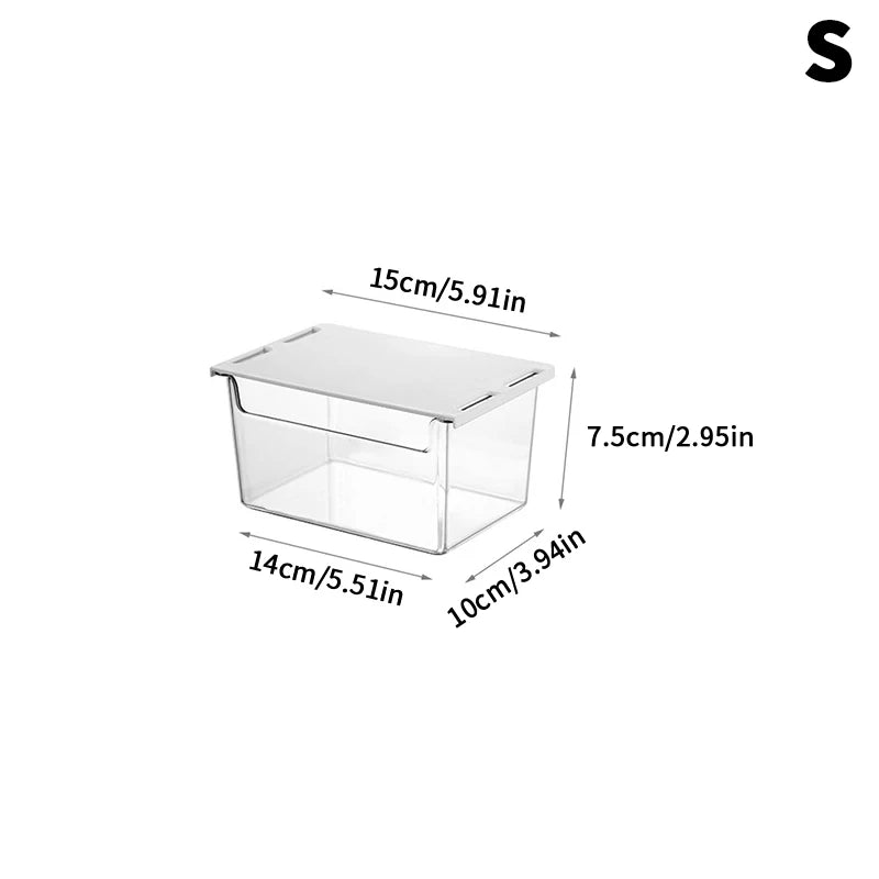 1Pc Transparent Acrylic Storage Box Under Tabl Drawer Pull-Out Storage Shelf Cabinet Bathroom Office Storage Box Case Container S