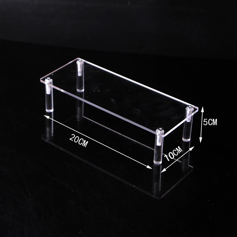 Display Riser Stand for Figures in Clear, Black or Wood Effect 1 tier 20x10cm