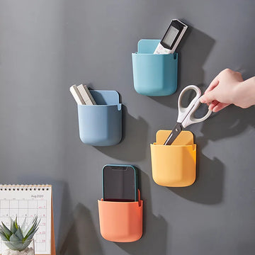 Bedside Wall Phone Holder for Charging and Remote Storage