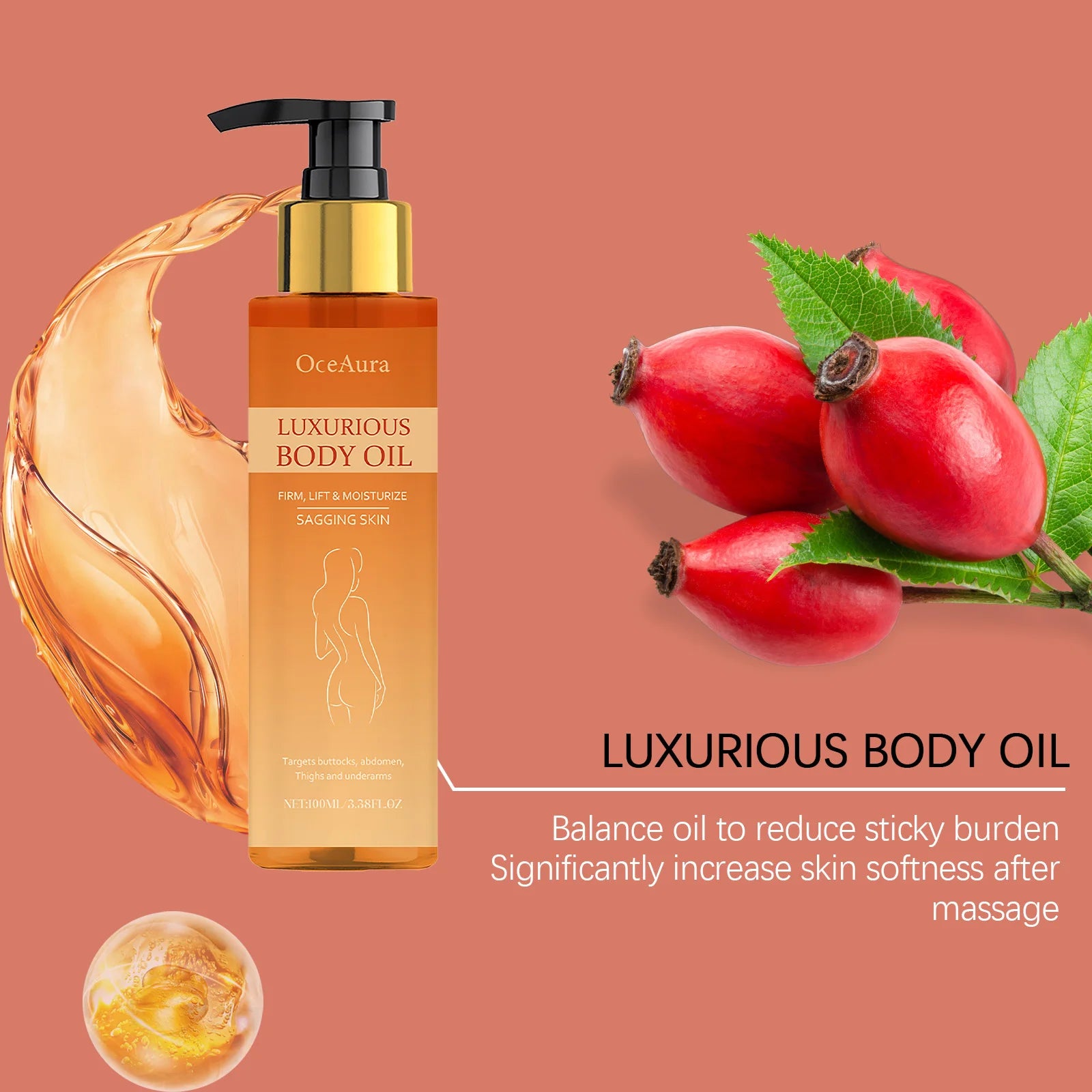 Lifting & Firming Body Oil Tighten Sagging Skin Deep Moisturizing Dry Skin Repairing Soften Magic Luxury Nourishing Oil 100ml