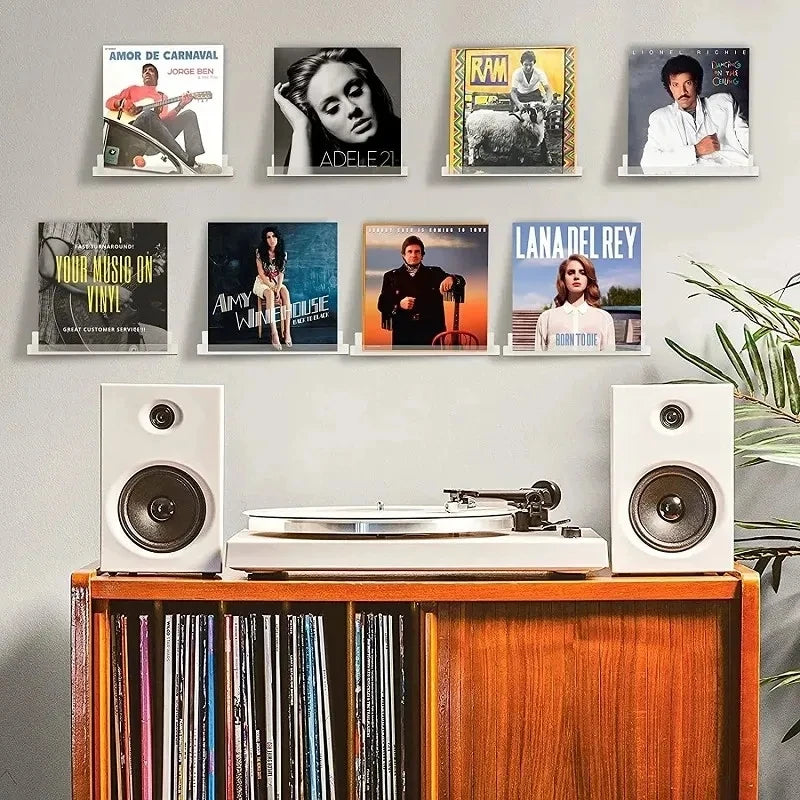 Acrylic Record Shelf for Wall Mounted Album Cover Displays