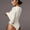 O Neck Long Sleeve Solid White Sexy Bodysuit Women Black Autumn Winter Body Top Gray Casual Lady Streetwear Bodysuits
