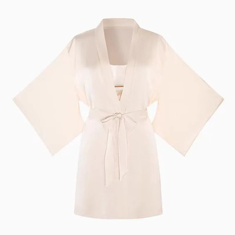 2025 Women's Lace Chemise Nightdress with Chest Pads, Ice Silk Suspender Nightgown for Autumn Winter apricot