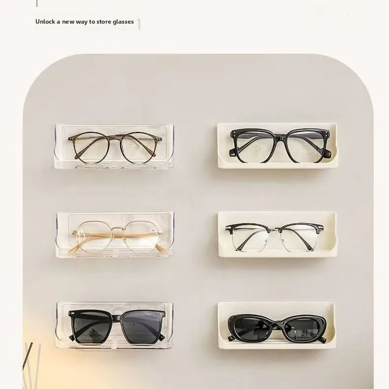 Adhesive Wall Mounted Glasses Holder for Bedside Storage