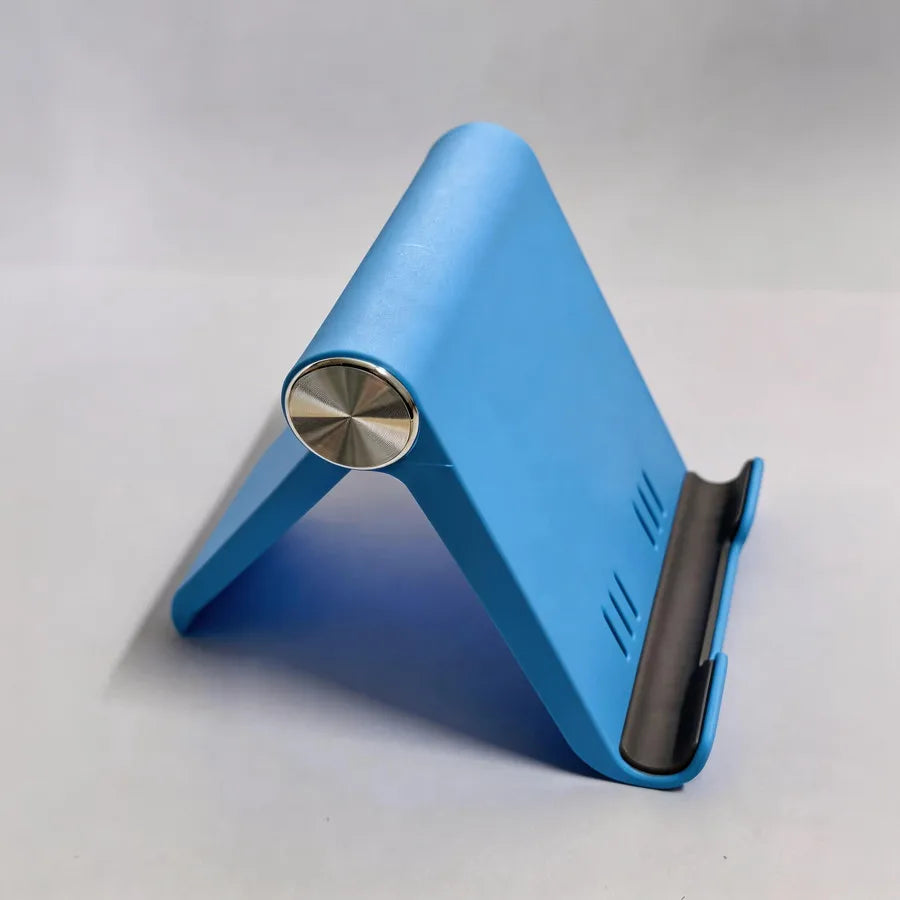 Adjustable Folding Desk Phone Stand for Hands Free Viewing Blue