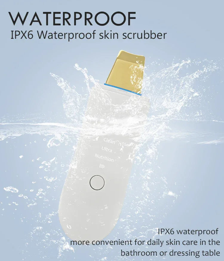 Ultrasonic Face Scrubber Facial Peeling Skin Scrubber Deep Facial Cleaning Spatula Acne Pore Ultrasonic Scrubber Facial Cleanser