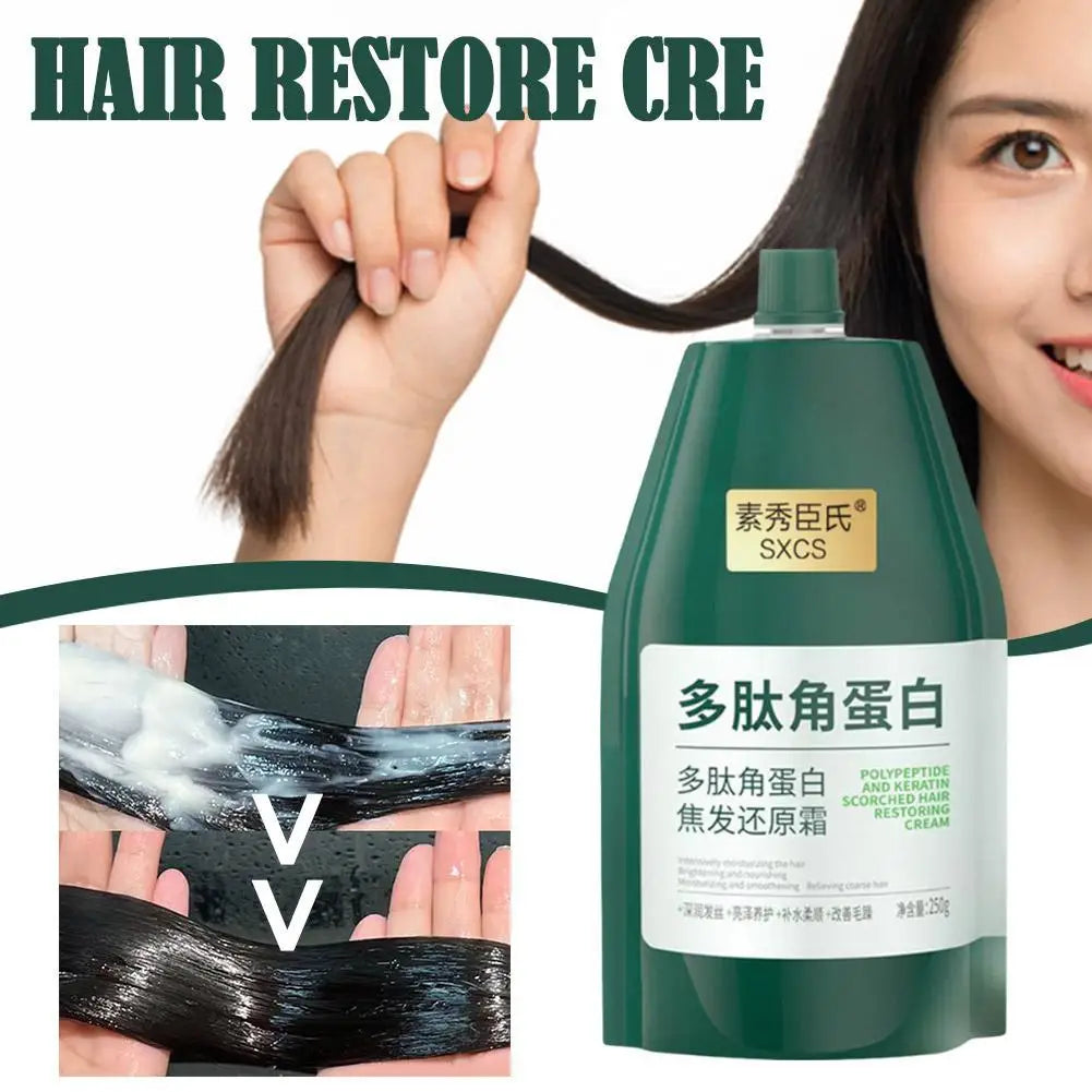 250g Polypeptide Keratin Deep Conditioner Hair Mask Keratin Hair Restoring Cream Dry Damaged Hair Treatment Burnt Hair Restoring