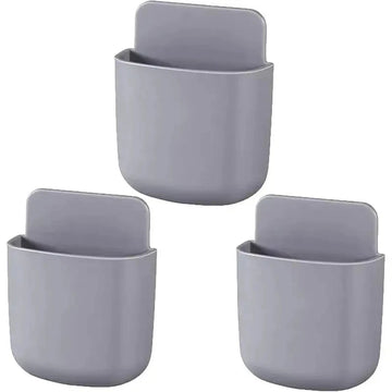 Adhesive Bedside Remote Holder Pair for Phone and Pen Storage