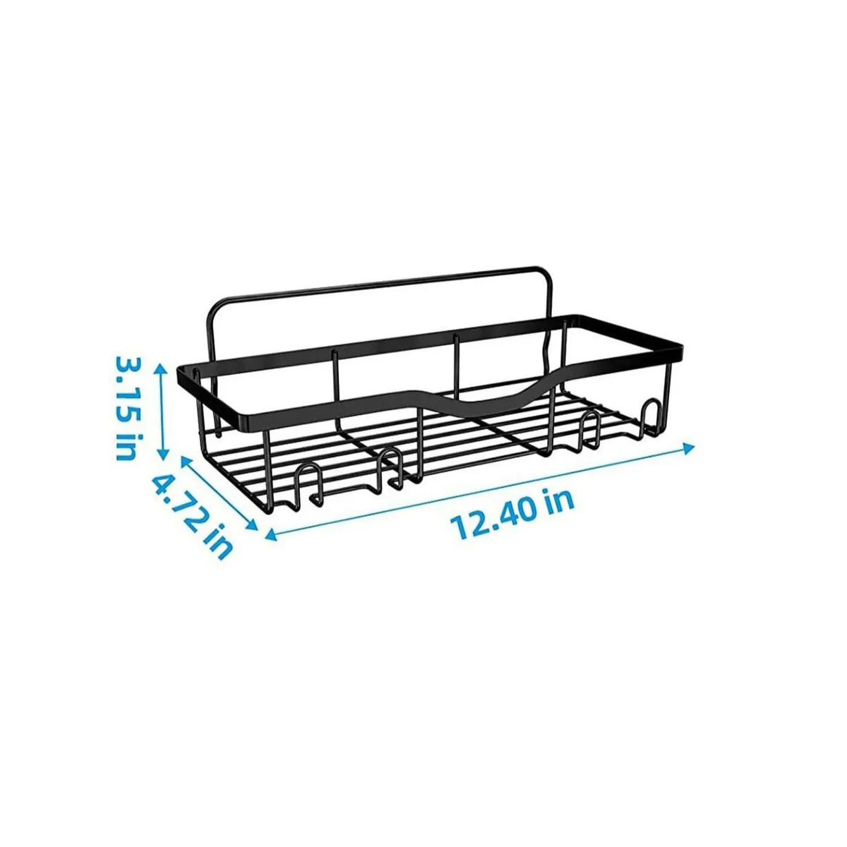 Iron No Drill Shower Caddy with Drainage and Storage Hooks S