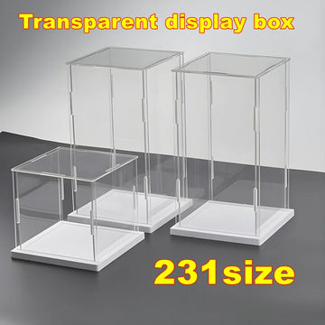 Acrylic Display Box with White Base for Models and Figures