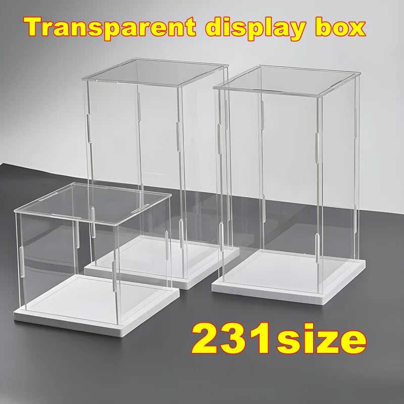 Acrylic Display Box with White Base for Models and Figures