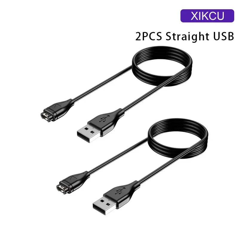 New For Garmin Fenix 7 7S 7X 6 6S 6X 5 5X 5S Vivoactive 3 Forerunner 945 935 245 Instinct 2 USB Charging Cable Data Cord Charger 2PCS Straight USB