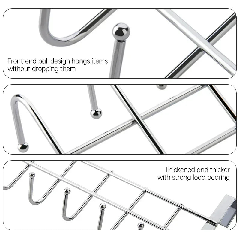 Five Hook Over Door Rack for Bedroom Accessory Storage