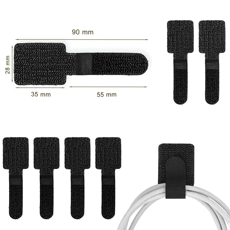 Adhesive Nylon Cable Straps for Under Desk Wire Routing