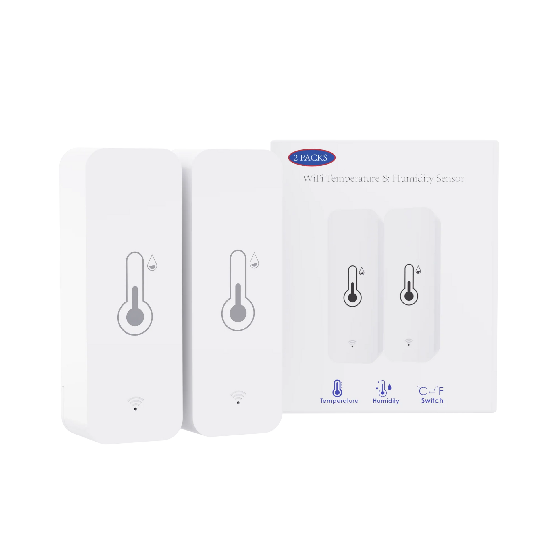 Tuya Smart Wireless Temperature Humidity Sensor Mini Bluetooth-Compatible APP Remote Control Thermometer Hygrometer 2PACK WiFi Version