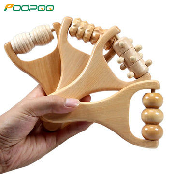 1 PCS Wooden Massage Roller, Instantly Self Massage Waist, Thigh, Legs, Hands, Full Body Roller Tool Massager DIY Maderotherapy