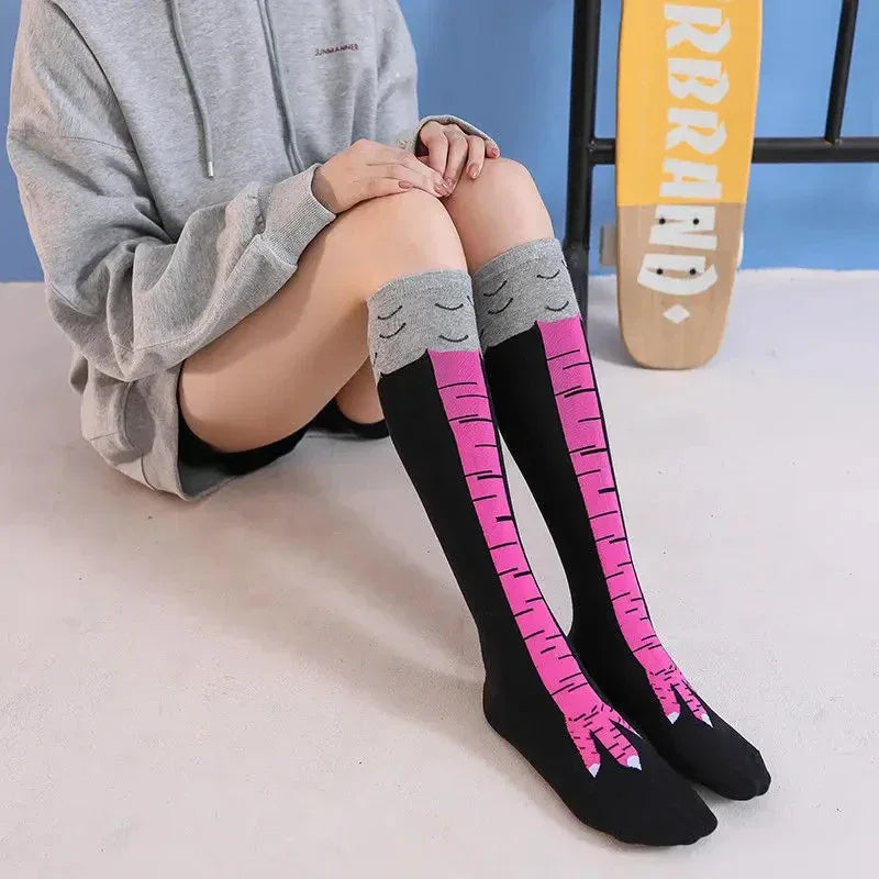 Funny Chicken Paw Stocking Over-knee 50/70CM Pressure Long Stocking for Women Personalized Realistic Chicken Feet Sports Socks # - Dicrodelights